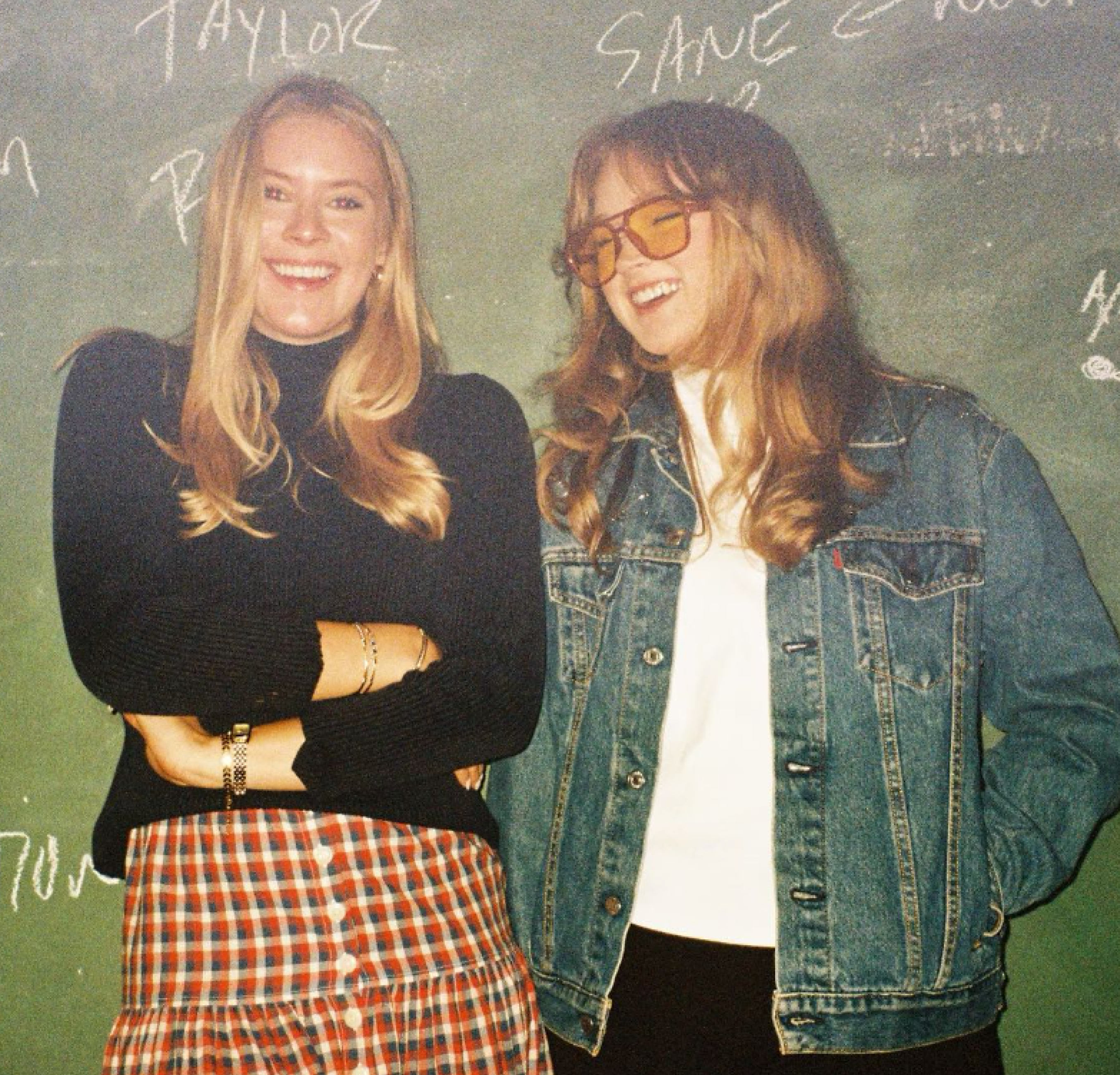 Two students model for the magazine.