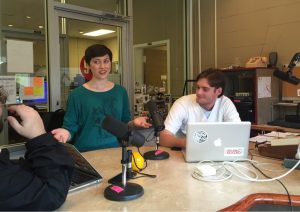 Amy Hornsby meets with sports DJs in the Rebel Radio studio