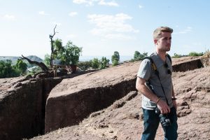 Logan Kirkland on assignment in Lalibela, Ethiopia