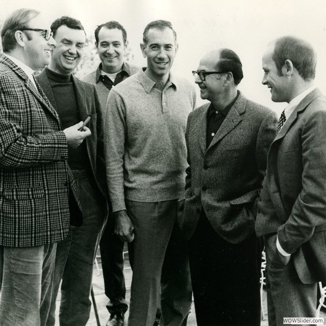 1969: B-M Europe Management Team, Loire Valley, France with Bob Trebus, Sam McCracken, Bob Leaf, Claude Marshall, Willy Geissler