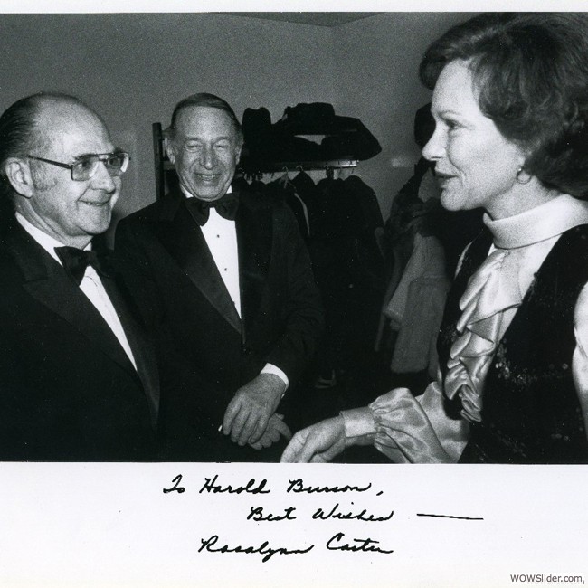 January 28, 1979: Kennedy Center Terrace Theater, Washington, D.C. with First Lady Rosalynn Carter and Supreme Court Justice Abe Fortas (White House photo)