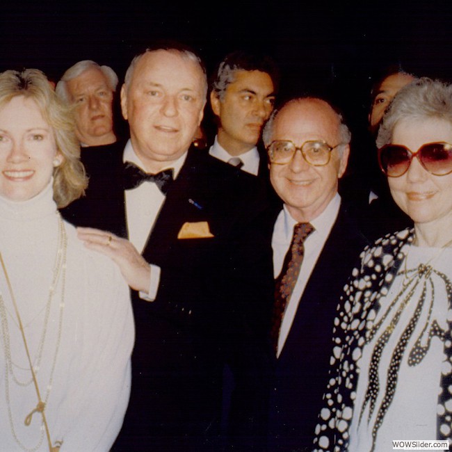 About 1986: Harold and Bette Burson with Frank Sinatra
