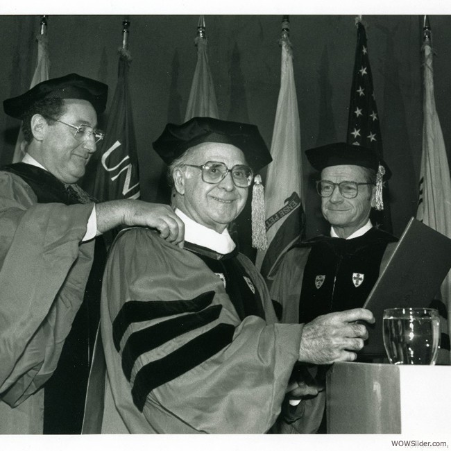 November 4, 1988: Boston University, presenting Honorary Degree, Doctor of Humane Letters (Boston University Photo Service)