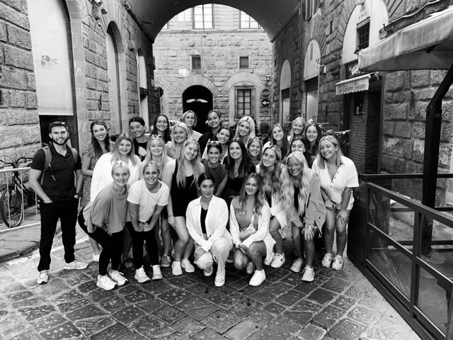 Some of the students who participated in the study abroad trip to Italy. 